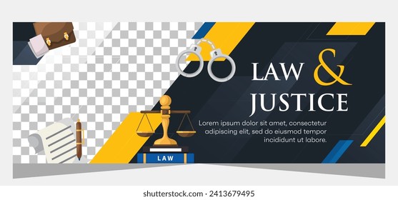 Flat design law firm banner template. Premium banner template