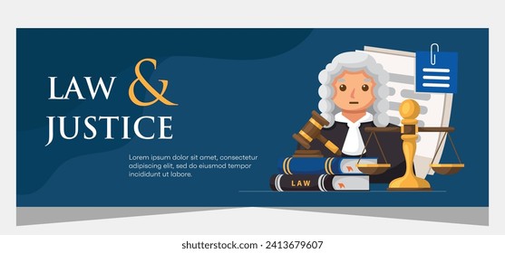 Flat design law firm banner template. Premium banner template