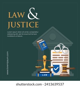 Flat design law firm social media template