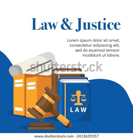 Flat design law firm template social media post