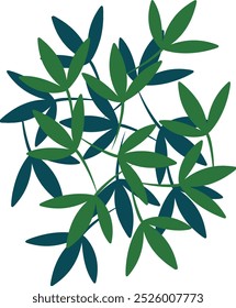 Hojas de diseño plano con ramas Vector