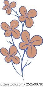 Flat Design Leaves with branches vector