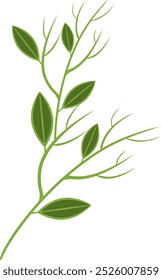 Folhas de Design Plano com vetor de ramificações