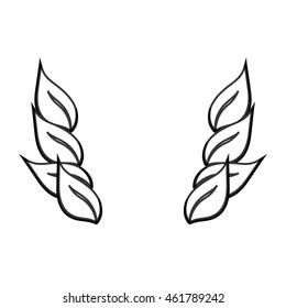flat design leaves foliage icon vector illustration