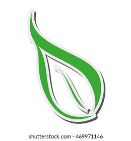 flat design leaves nature icon vector illustration