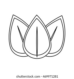 flat design leaves nature icon vector illustration