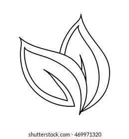 flat design leaves nature icon vector illustration