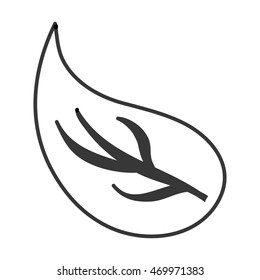 flat design leaves nature icon vector illustration