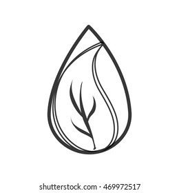 flat design leaves nature icon vector illustration