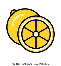 Flat design lemon icon. Vector.