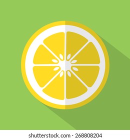 Flat Design Lemon Icon Vector Illustration
