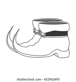 flat design leprechaun boots icon vector illustration