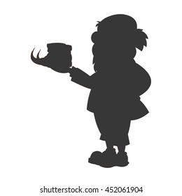 flat design leprechaun character icon vector illustration