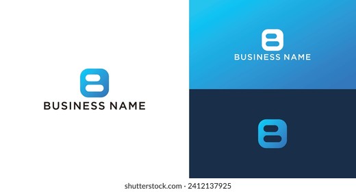 plantilla de logotipo de letra de diseño plana b