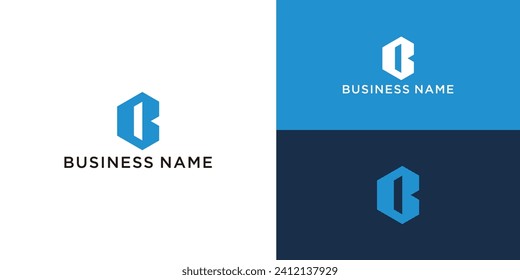 plantilla de logotipo de letra de diseño plana b
