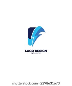 Flaches Designschreiben mit Logo-Vorlage, Vektordesign