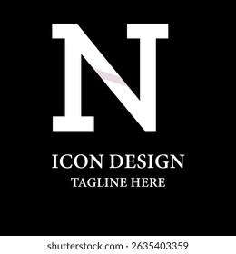 Flat design letter n logo