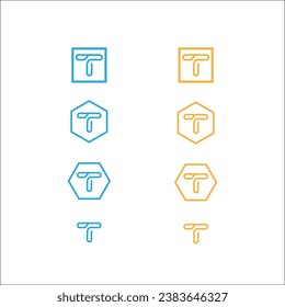 flat design letter t logo template