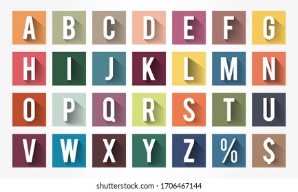 Journal Cut Letters Symbols Set Colorful Stock Vector (Royalty Free ...