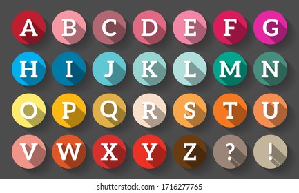 Flat Design Letters Icons Alphabet Long Stock Vector (Royalty Free ...