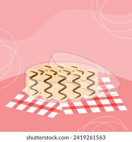 Flat design of lidah kucing cookies illustration