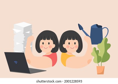 Flat design of ‘work life balance’ concept.
