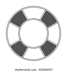 flat design life preserver icon vector illustration