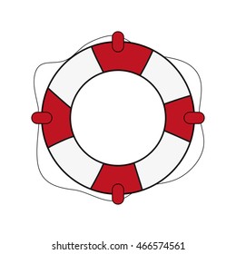 flat design life preserver icon vector illustration