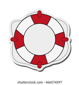 flat design life preserver icon vector illustration