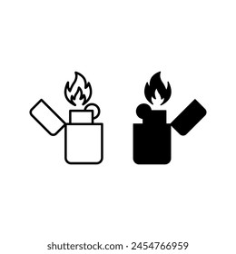 Flat design Lighter icon vector color editable
