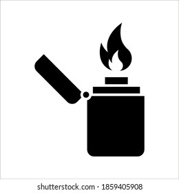 Flaches Design Lighter, Vektorgrafik von Lighter auf weißem Hintergrund. farbeditierbar