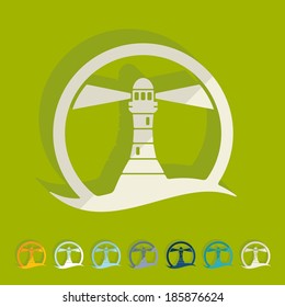 Flat design: lighthouse