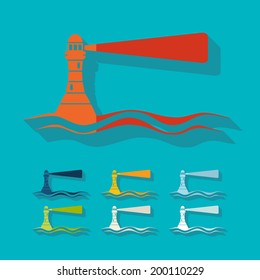 Flat design: lighthouse