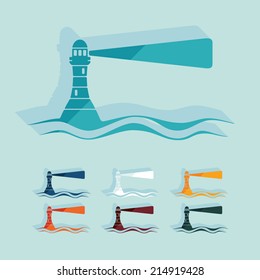 Flat design: lighthouse