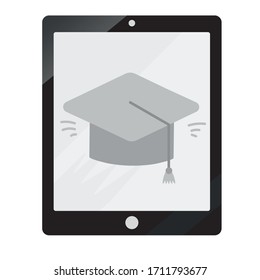 Flat Design Line of e-learning banner, online education. Modern vector illustration for web design, marketing, advertising,  printed materials. 