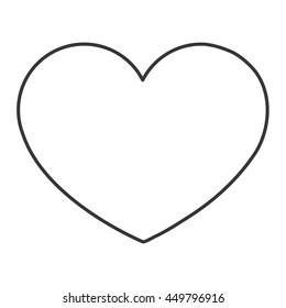 flat design line heart icon vector illustration