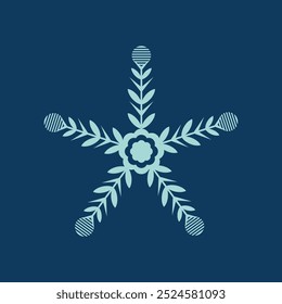 Flat design line snowflakes vector  Icon White | Snowflakes  Ice Crystal Winter Symbol Flat design  on dark blue background vector eps 10