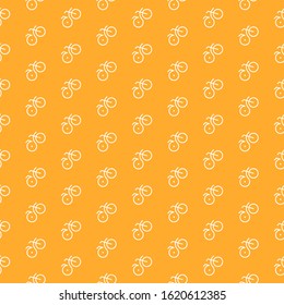 Flat design linear bicycle seamless vector pattern.