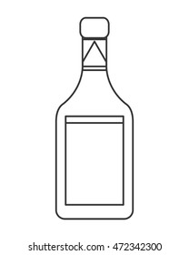 flat design liquor bottle icon vector illustration