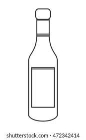 flat design liquor bottle icon vector illustration