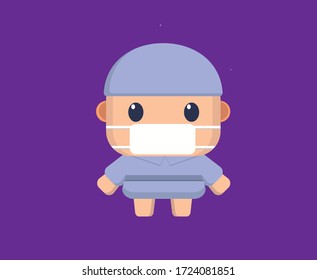 flat design little character vector,
nurse male