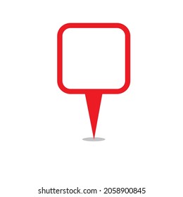 Flat design location map with red pin, label, marker. Vector EPS 10.
