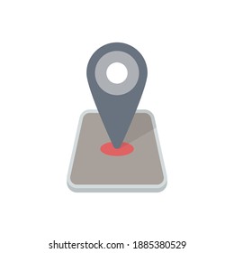 Icono de Pin de diseño plano, ilustración vectorial, aislado en fondo blanco
