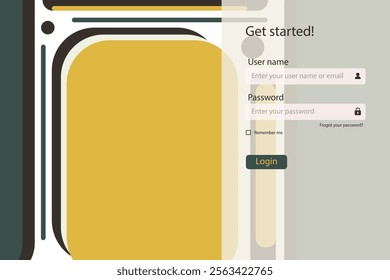 Flat design log in landing page. Login form user interface vector template