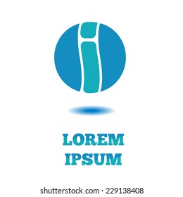 Flat design logo of company on latter i