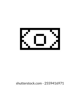 flat design logo icon paper money in pixel style