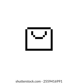 flat design logo icon shopping bag in pixel style