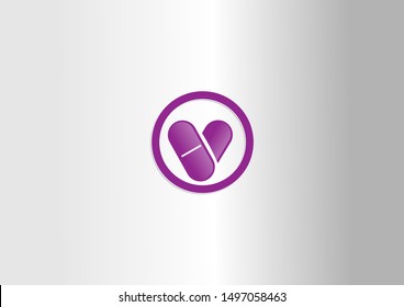 flat design logo medicine and capsules