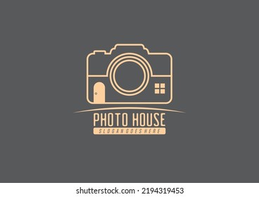 estudio fotográfico de logotipo de diseño plano