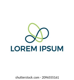 Flat design logo with plant concept
